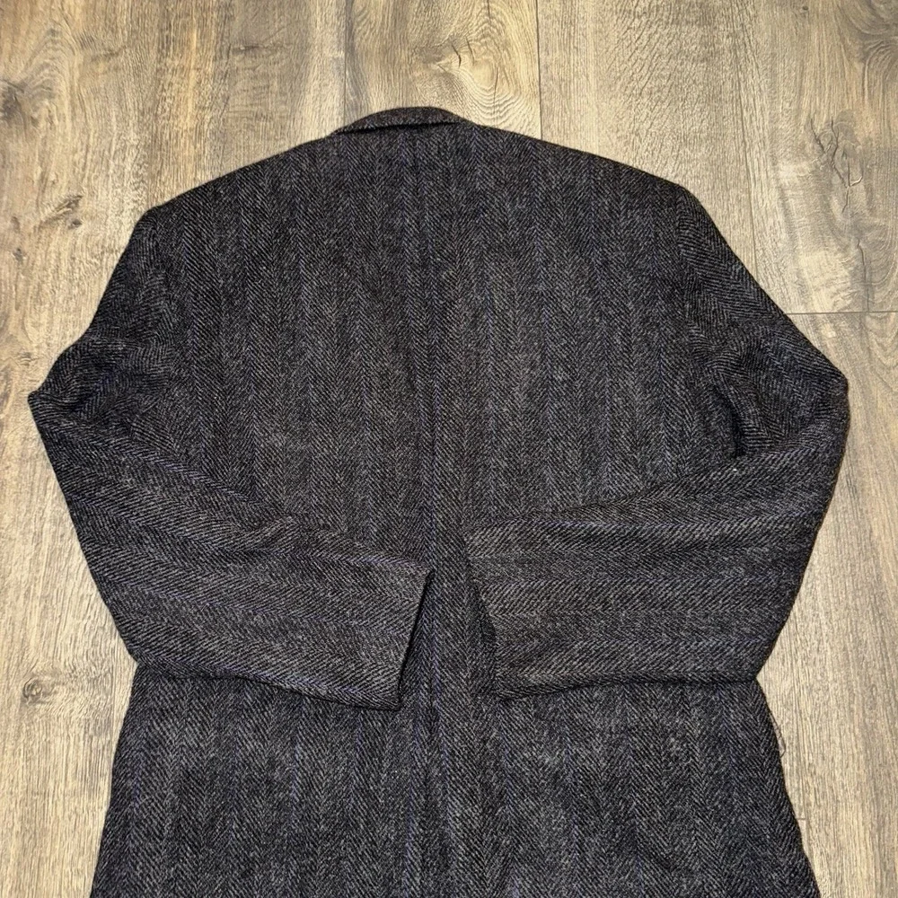 Vtg‎ Hunting Horn Wool Sport Coat Mens 44L Herringbone Tweed Blazer Suit Jacket